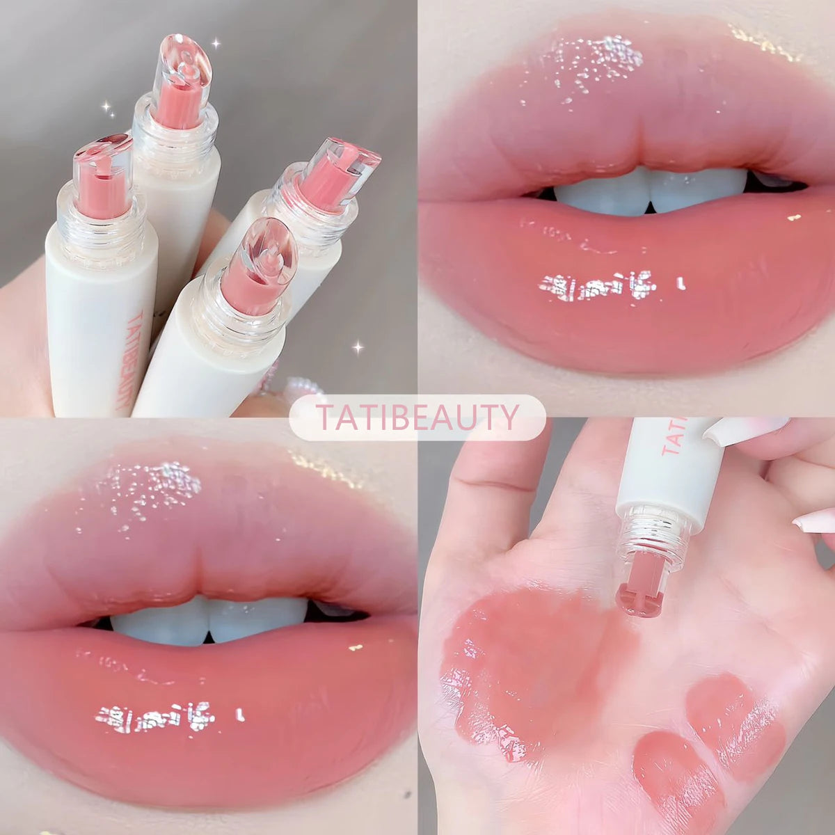 TATIBEAUTY Lip Jelly Essence Hydrating Lipstick Lip Gloss Lip Gloss Mirror Lip Gloss Lipstick Tender Pink Student Makeup