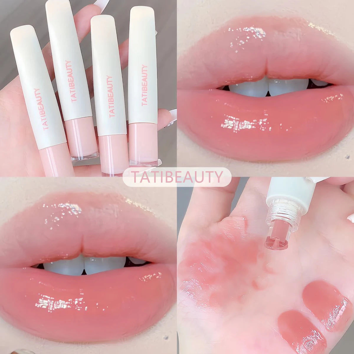 TATIBEAUTY Lip Jelly Essence Hydrating Lipstick Lip Gloss Lip Gloss Mirror Lip Gloss Lipstick Tender Pink Student Makeup